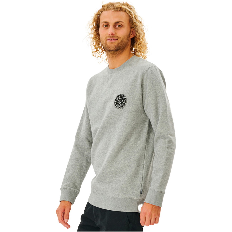 2026 Rip Curl Mens Wetsuit Icon Crew Fleece Jumper CFEHN9 - Grey Marle